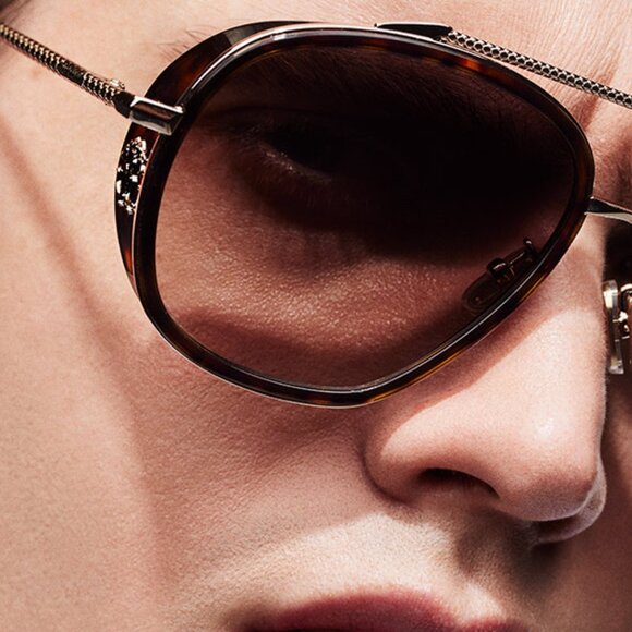 Roberto Cavalli SRC008M 0300 Sunglasses Gold Aviator Frame, Green Lenses main image 4